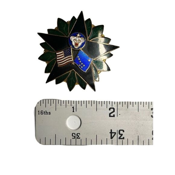 Military Army Alaska United States Enamel Badge Pin Honor Layered Brooch Vintage - Picture 8 of 8